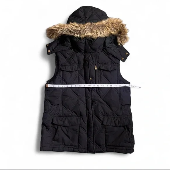 Lands End Black Puffer Vest - Picture 2 of 6